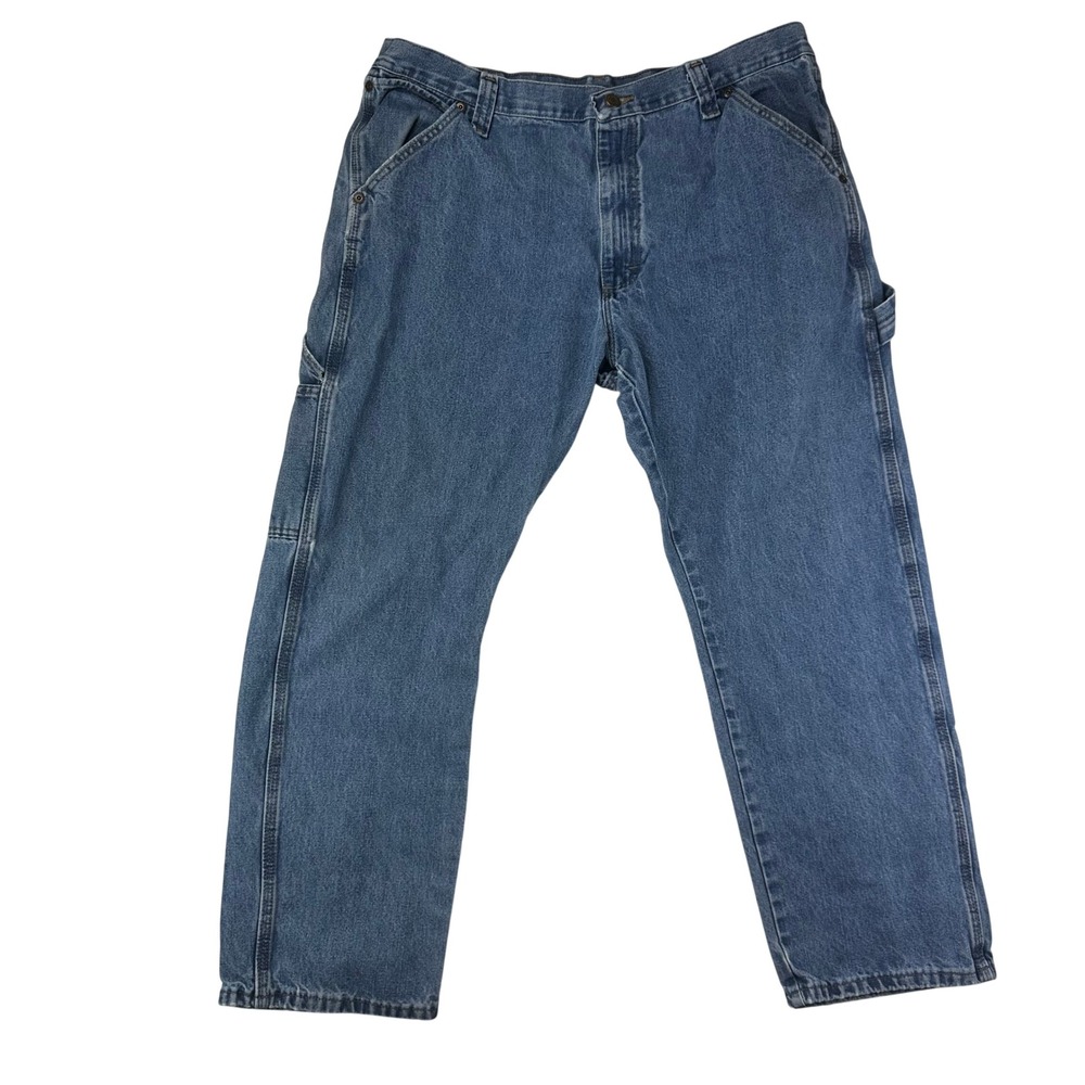 Wrangler Carpenter‎ Jeans Mens 38x30 Relaxed Blue Workwear Utility Denim Cotton